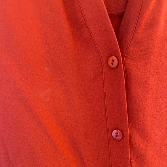 Eileen Fisher Silk Split Neck Blouse - Picture 8 of 10